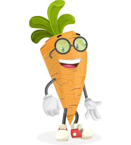 Cartoon Carrot Vector Character AKA Carl MacCarrot